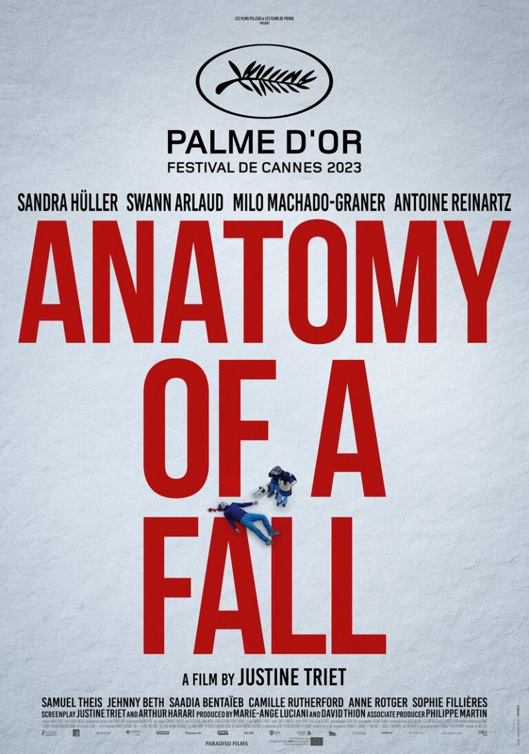 ANATOMY OF A FALL Poster image : Movie distributed by Paradisofilms in The Netherlands