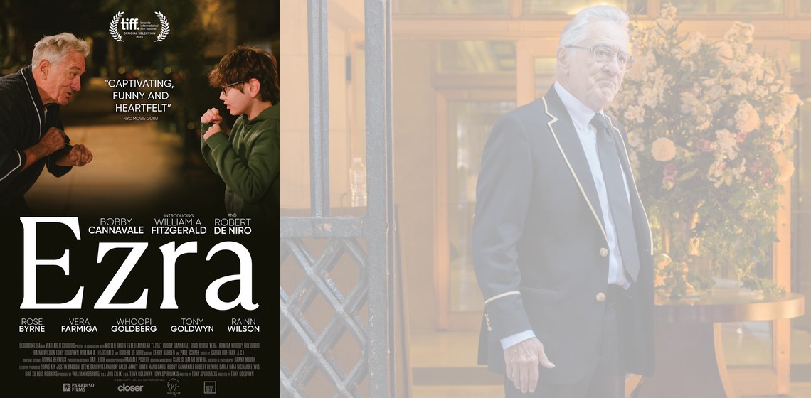 EZRA : Hero image with Poster and with still presentation : Movie distributed by Paradisofilms in the Netherlands